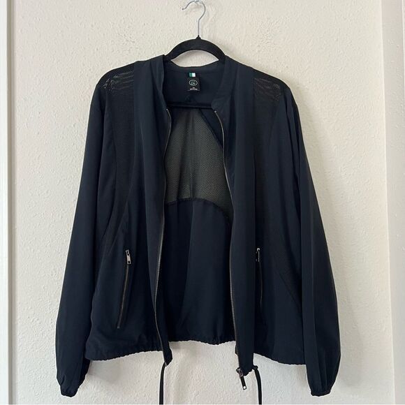 2LIV Athletic Jacket Black Zip Up Lightweight Jacket Mesh Accents Plus Size 1X - Picture 7 of 7